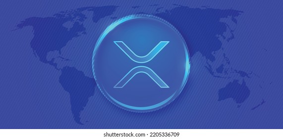 XRP cryptocurrency coins logo and symbol in neon light effects vector illustration template