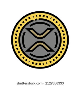xrp cryptocurrency color icon vector. xrp cryptocurrency sign. isolated symbol illustration