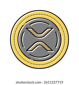 xrp cryptocurrency color icon vector. xrp cryptocurrency sign. isolated symbol illustration
