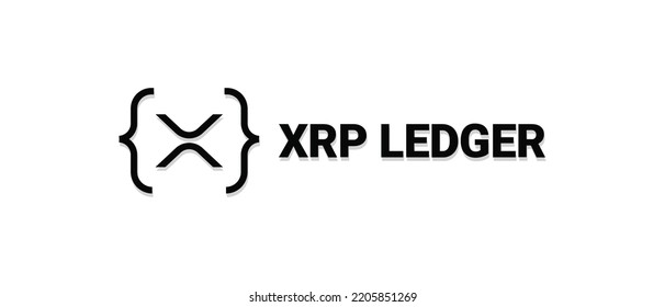 XRP Ledger, XRP-Münzkryptowährung-Logo auf isoliertem Hintergrund mit Kopienraum. Vektorgrafik des XRP-Münzbanner-Designkonzepts. XRP ist die Kryptowährung, die vom Ripple Zahlungsnetzwerk verwendet wird.