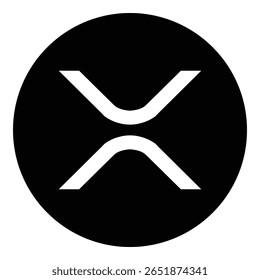 XRP Ledger do projeto do logotipo Ripple Labs. Ícone do logotipo da criptomoeda redonda XRP isolado no fundo branco. Ilustração vetorial