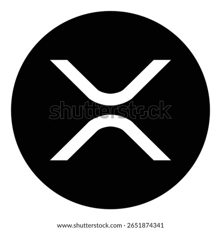 XRP Ledger from Ripple Labs logo design. Round XRP cryptocurrency logo icon isolated on white background. Vector illustration