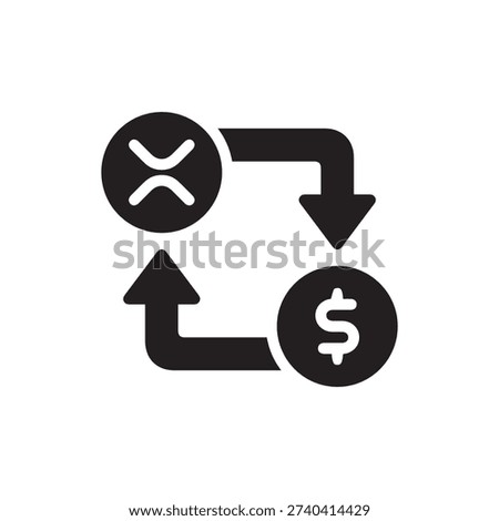 XRP Ripple convert to USD icon design