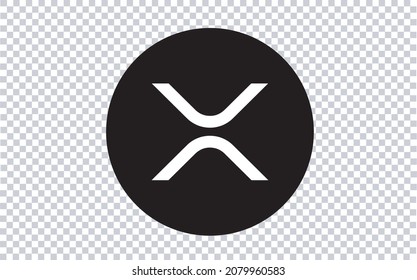 XRP Ripple icon sign payment symbol. Cryptocurrency logo. Illustration isolated on transparent background