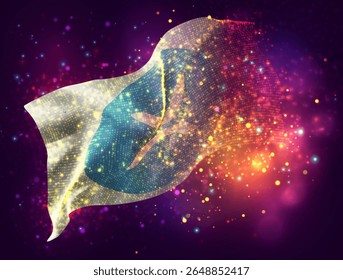 XRP, Vector 3d con un toque de puntos de pintura, explosión de puntos de colores