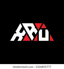 XRU triangle letter logo design with triangle shape. XRU triangle logo design monogram. XRU triangle vector logo template with red color. XRU triangular logo Simple, Elegant, and Luxurious design.