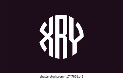 XRY Circle Emblem Abstract Monogram Letter Mark Vector Logo Template