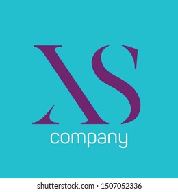 XS company logo template. Monogram letters X and S.