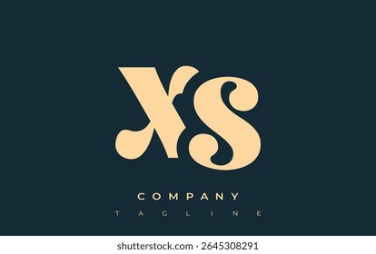 XS Creative Abstract Typography Design de logotipo. Logotipo elegante que combina tipografia arrojada e formas criativas, ideal para soluções de marca e identidade.