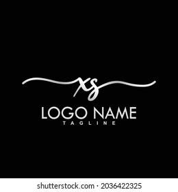 Vector de diseño del logotipo de escritura a mano inicial XS