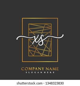 XS Initial Handwriting logo template vector