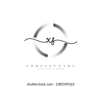 XS initial handwriting logo template vector