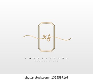 XS initial handwriting logo template vector