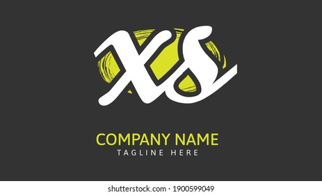 xs Vector de logotipo de escritura a mano inicial