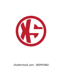 XS initial letters circle business logo red