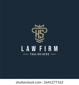 XS initial monogram logo law firm with pillar design