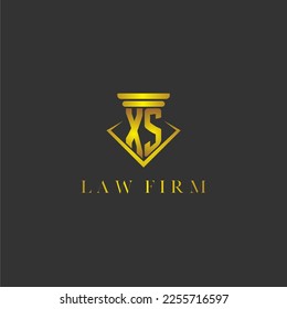 Logotipo de monograma inicial XS para la firma de abogados con diseño de polígono creativo