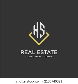 XS initial monogram logo for real estate with polygon style