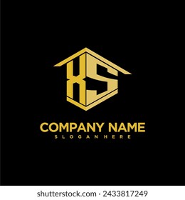 Logo de monograma inicial XS para bienes raíces con diseño creativo de estilo de construcción