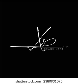 XS letter beauty handwriting vector logo. 