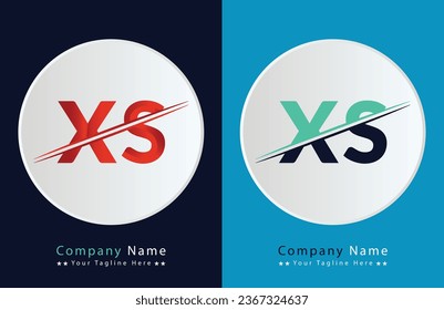 XS letter colorful logo in the circle. Vector Logo Illustration.