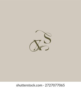 XS Buchstabe anfänglich in luxuriösen logomark Konzept feminin eleganten Stil Design Hochzeit Monogramm Logo