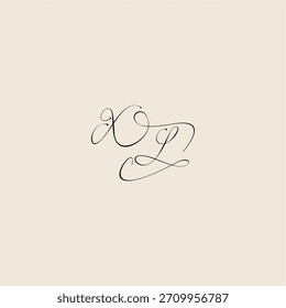 XS letra inicial real design minimalista estilo curva monograma elegante conceito logotipo
