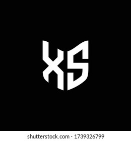 xs logo monogram with shield shape design template