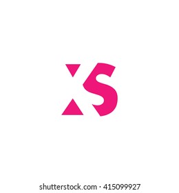 XS Logo. Vector Graphic Branding Letter Element. White Background