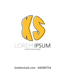 XS Logo. Vector Graphic Sphere Branding Letter Element. White Background