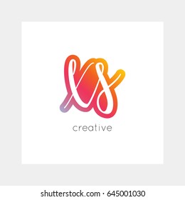 XS logo, vector. Useful as branding, app icon, alphabet combination, clip-art.