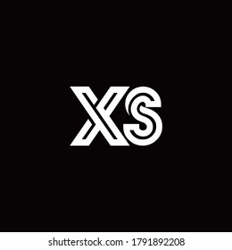 XS monogram logo with abstract line design template