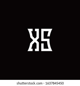 XS monogram logo with curved side style design template
