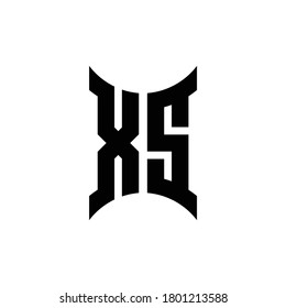XS monogram logo with curved side design template