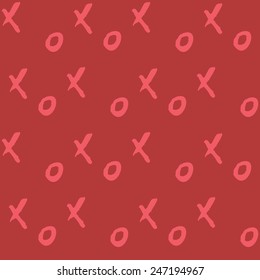 Xs and Os Vector Repeating Background Pattern Vector. Perfect for Valentines Day