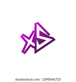 Soporte inicial del logotipo del emblema XS Premium y concepto de diseño de juegos