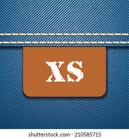 Etiqueta de roupa tamanho XS - ilustração vetorial