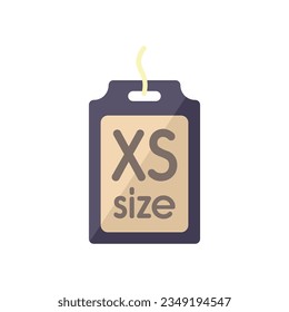 XS-Schriftgröße Symbol Symbol flach Vektorgrafik. Kleidermarke. Stoffbaumwolle einzeln