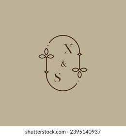 XS wedding initial logo in high quality professional design that will print well across any print media