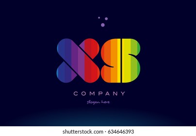 xs x s alphabet letter colorful creative colors text dots creative company logo vector icon design template