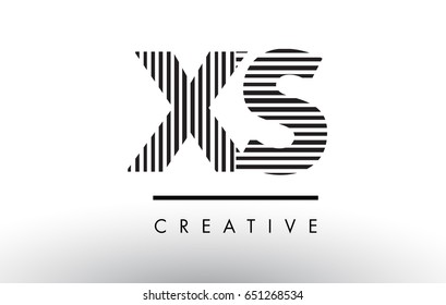 XS X S Black and White Letter Logo Design with Vertical and Horizontal Lines.