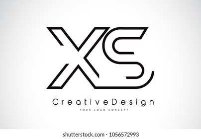 XS X S Letter Logo Design in Black Colors. Creative Modern Letters Vector Icon Logo Illustration.