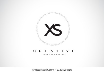 XS X S Logo Design with Black and White Creative Icon Text Letter Vector.