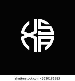 XSA Logo XSA Symbol XSA Monogramm XSA Buchstaben minimalistisch Circle flach Einzigartiges modernes abstraktes Logo-Design.
