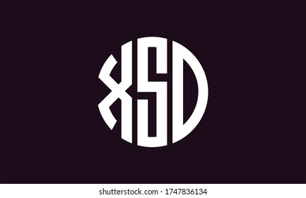 XSD Circle Emblem Abstract Monogram Letter Mark Vector Logo Template