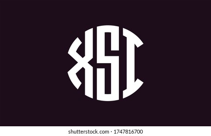 Plantilla de logotipo XSI Circle Emblem Resumen Monograma Letra Mark Vector