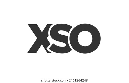 Plantilla de diseño de logotipo XSO con texto en negrita fuerte y moderno. Logotipo de Vector inicial basado en tipografía simple y mínima. Identidad de empresa de moda ideal para la presencia de marca de negocios.