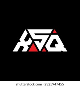 XSQ triangle letter logo design with triangle shape. XSQ triangle logo design monogram. XSQ triangle vector logo template with red color. XSQ triangular logo Simple, Elegant, and Luxurious design.