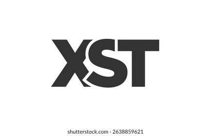 XST logo design template with strong and modern bold text. Initial based vector logotype featuring simple and minimal typography. Trendy company identity ideal for businesses brand presence.