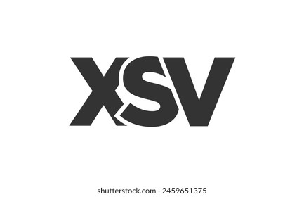 XSV logo design template with strong and modern bold text. Initial based vector logotype featuring simple and minimal typography. Trendy company identity ideal for businesses brand presence.